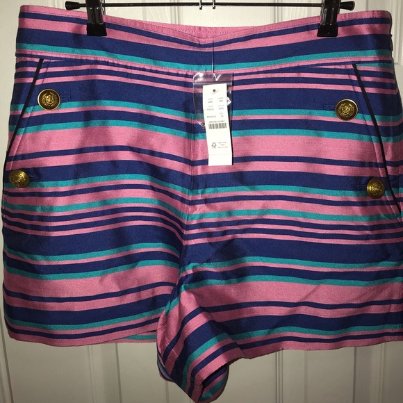 J. Crew Pants - J. Crew Button-Front Short in Jacquard Stripe || Size 12 || NWT